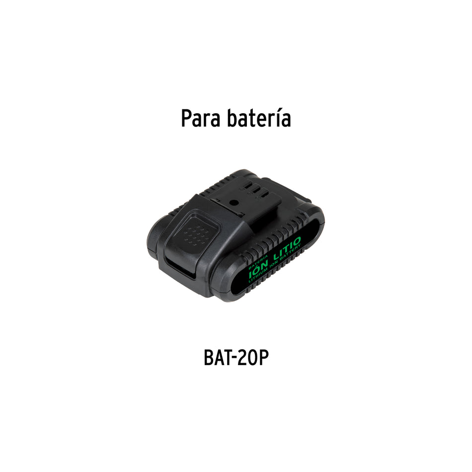 Cargador baterías de ion litio 20V, para TALI-20P, PRETUL Caja con 2, 21013