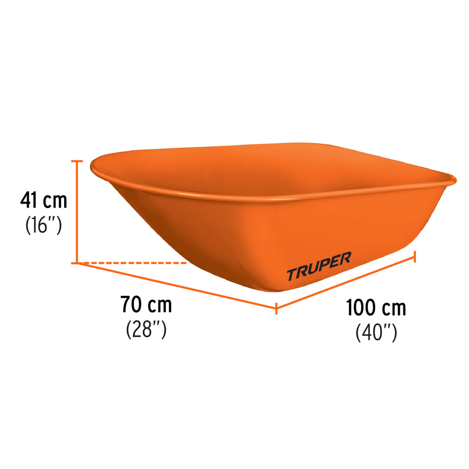 Carretilla 8 ft3 Imponchable, bastidor tubular, Truper, 100177