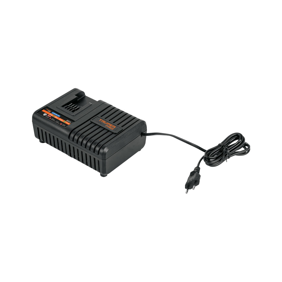 Cargador rápido de baterías de ion litio 20V, TRUPER PRO, 103242
