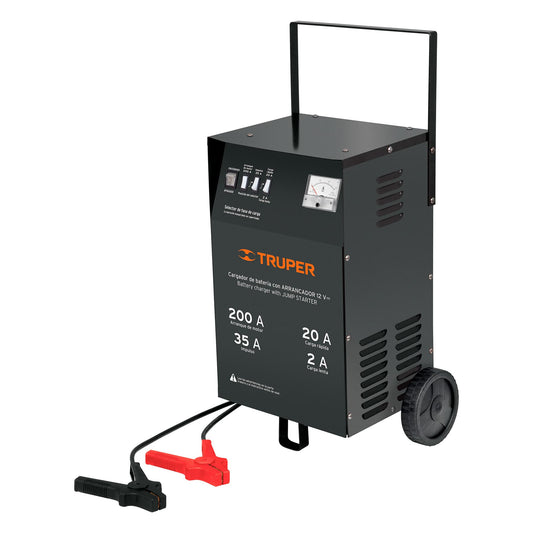 Cargador c/arrancador de 200 A para baterías de 12 V, TRUPER, 13029