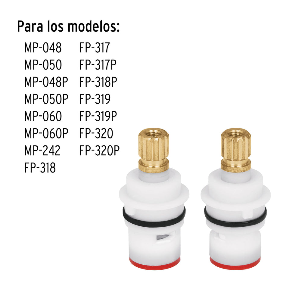 Bolsa con 2 cartuchos cerámicos para mezcladoras plásticas, 49417