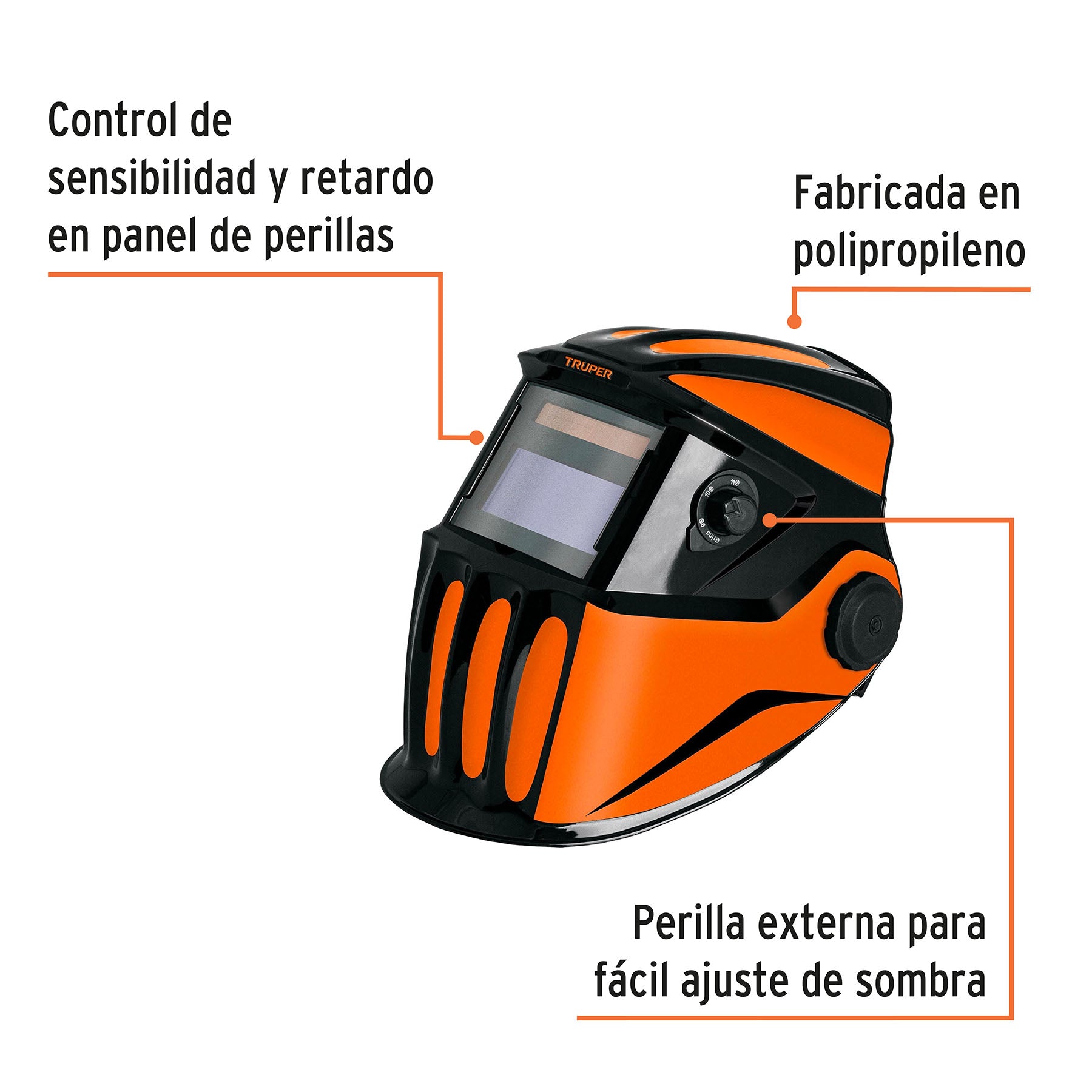 Careta electrónica p/soldar,profesional,sombra 9 a 13,TRUPER, 102228