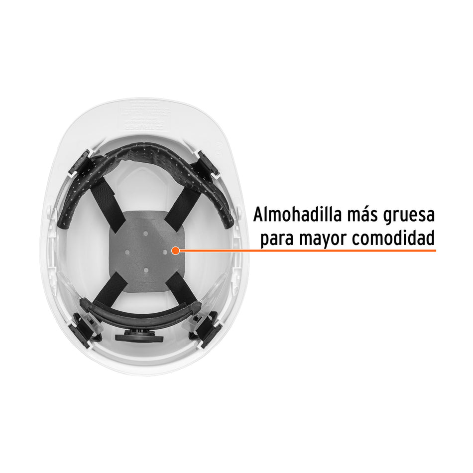 Casco de seguridad, ajuste de matraca, blanco, Truper Caja con 4, 10370