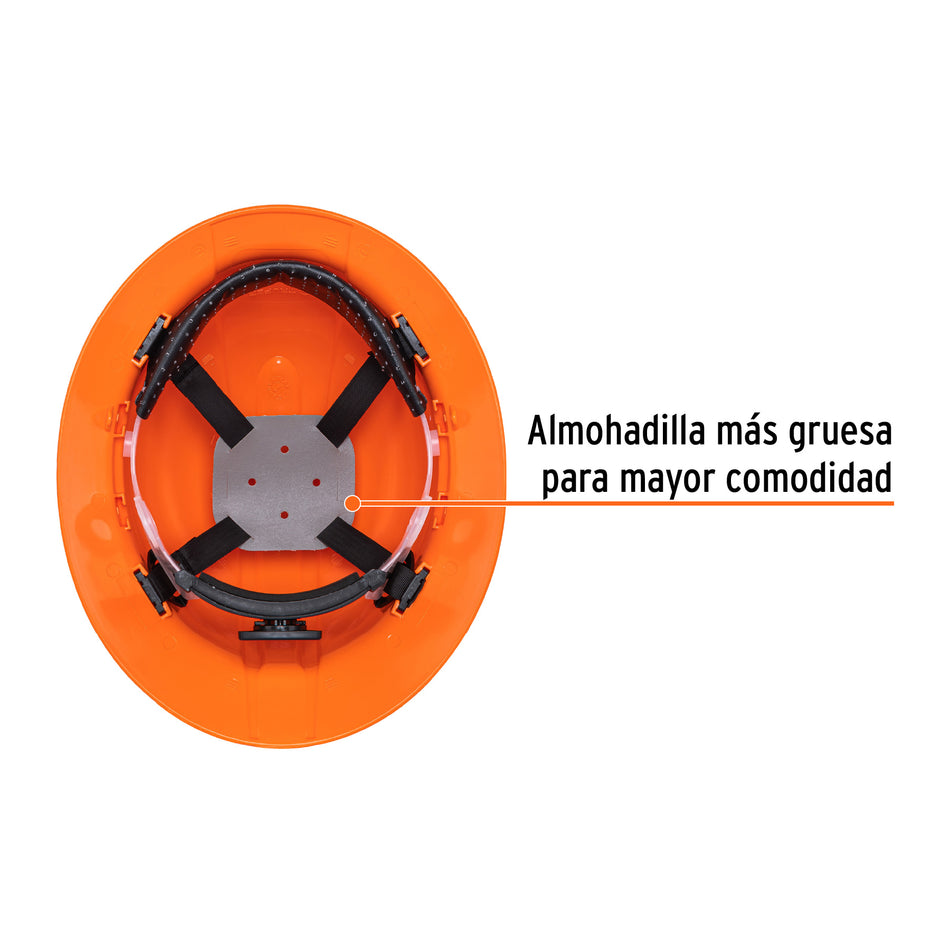Casco de seguridad ala ancha, naranja, Truper Caja con 4, 10564