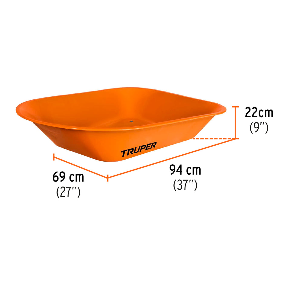 Carretilla 4.5 ft3 Imponchable, bastidor tubular, Truper, 10233