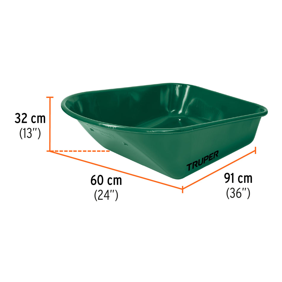 Carretilla 4.75 ft3 angosta, Imponchable, tubular, Truper, 10253
