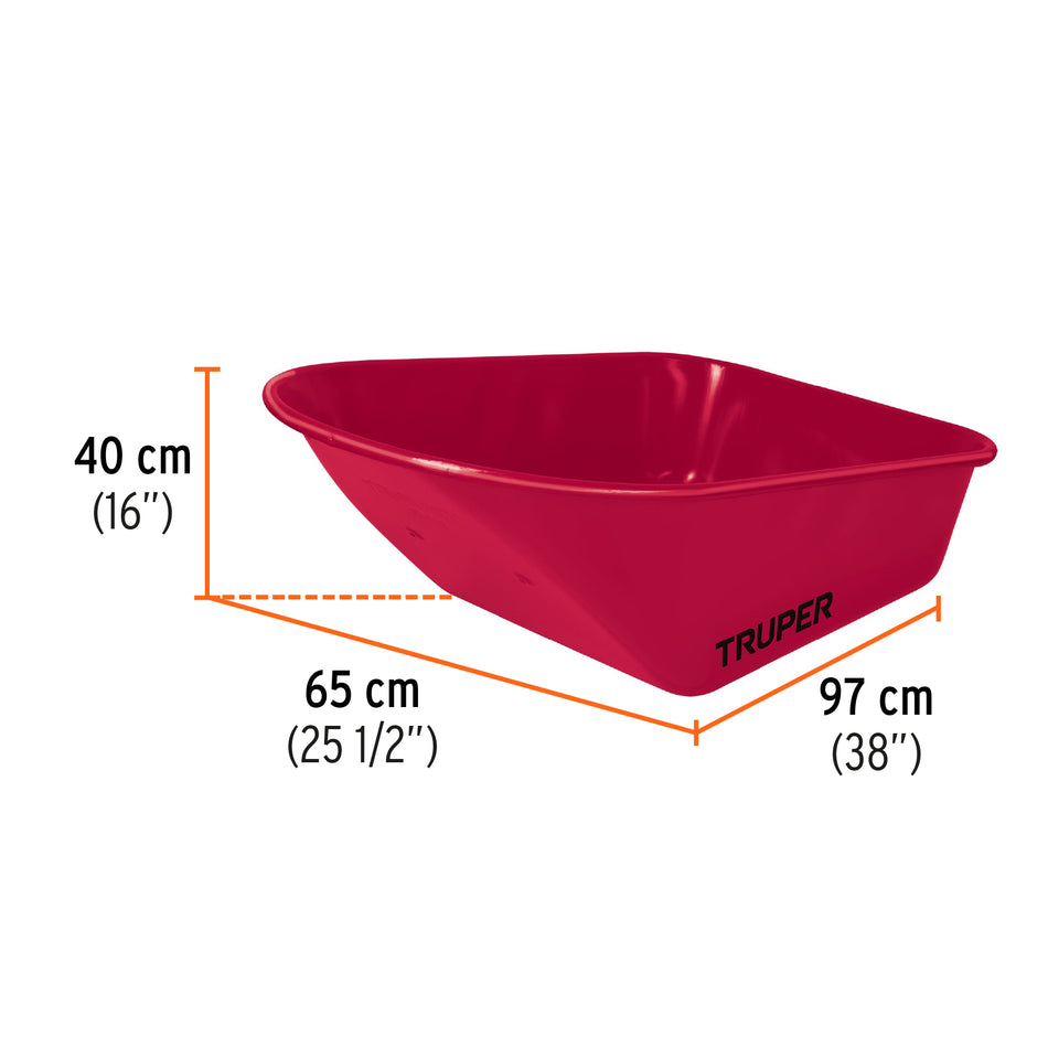 Carretilla 6 ft3 Neumática, bastidor tubular, Truper, 11776