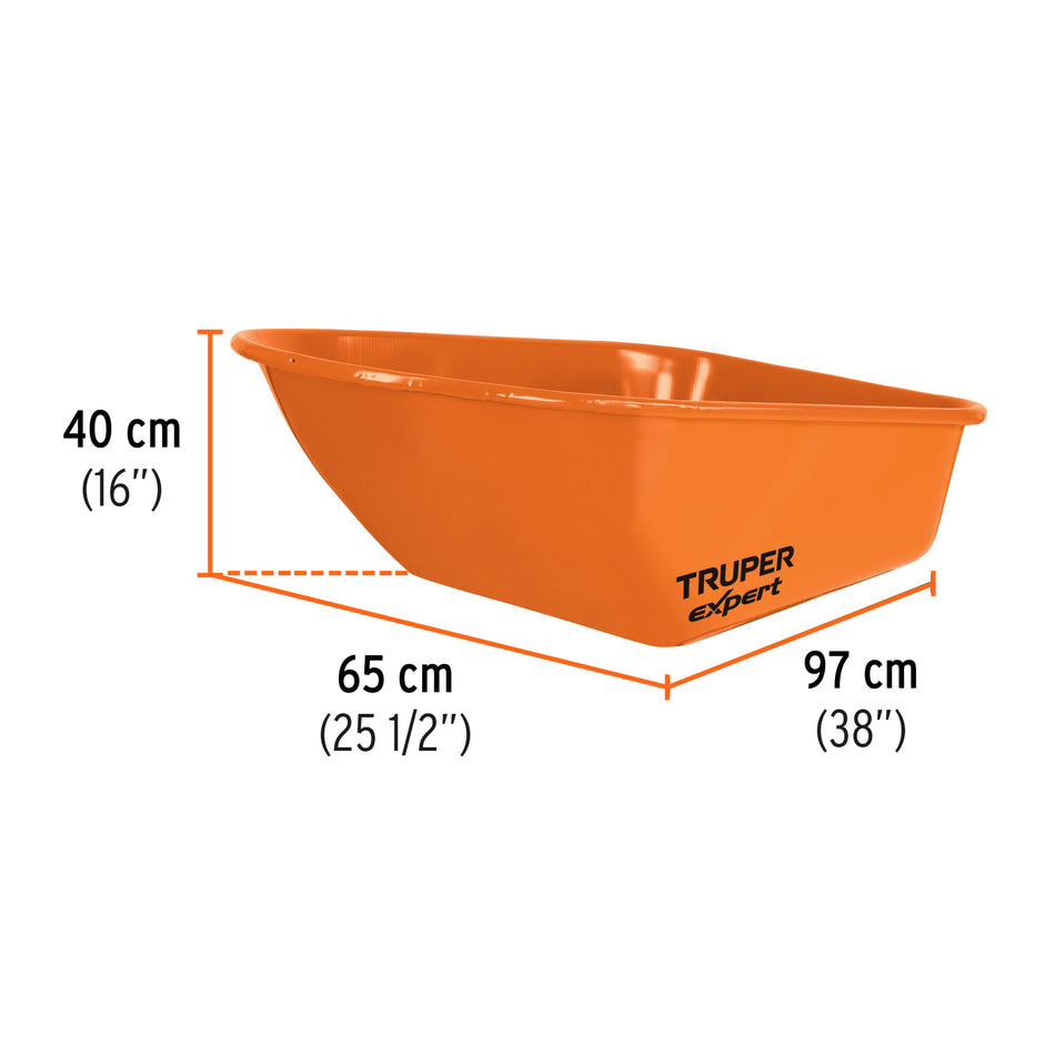 Carretilla 6ft3 Imponchable, bastidor tubular, Truper Expert, 100417