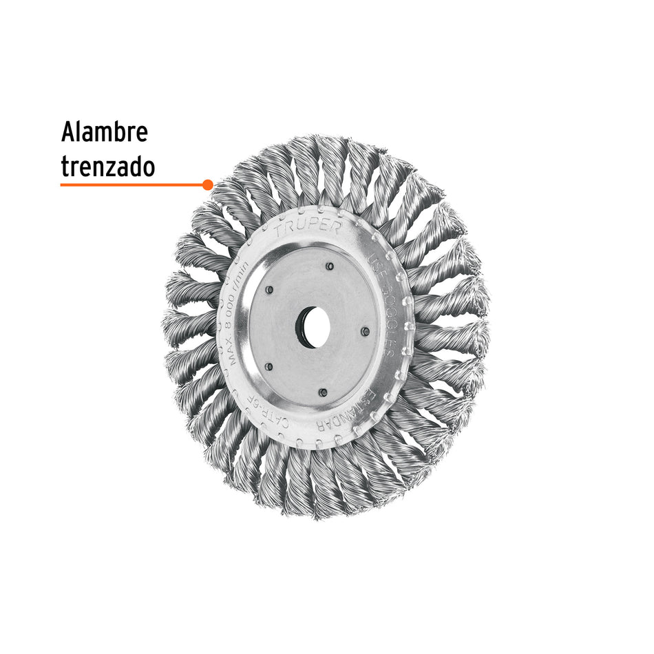 Carda trenzado fino 6' x 5/8' para esmeril, Truper Caja con 4, 11598