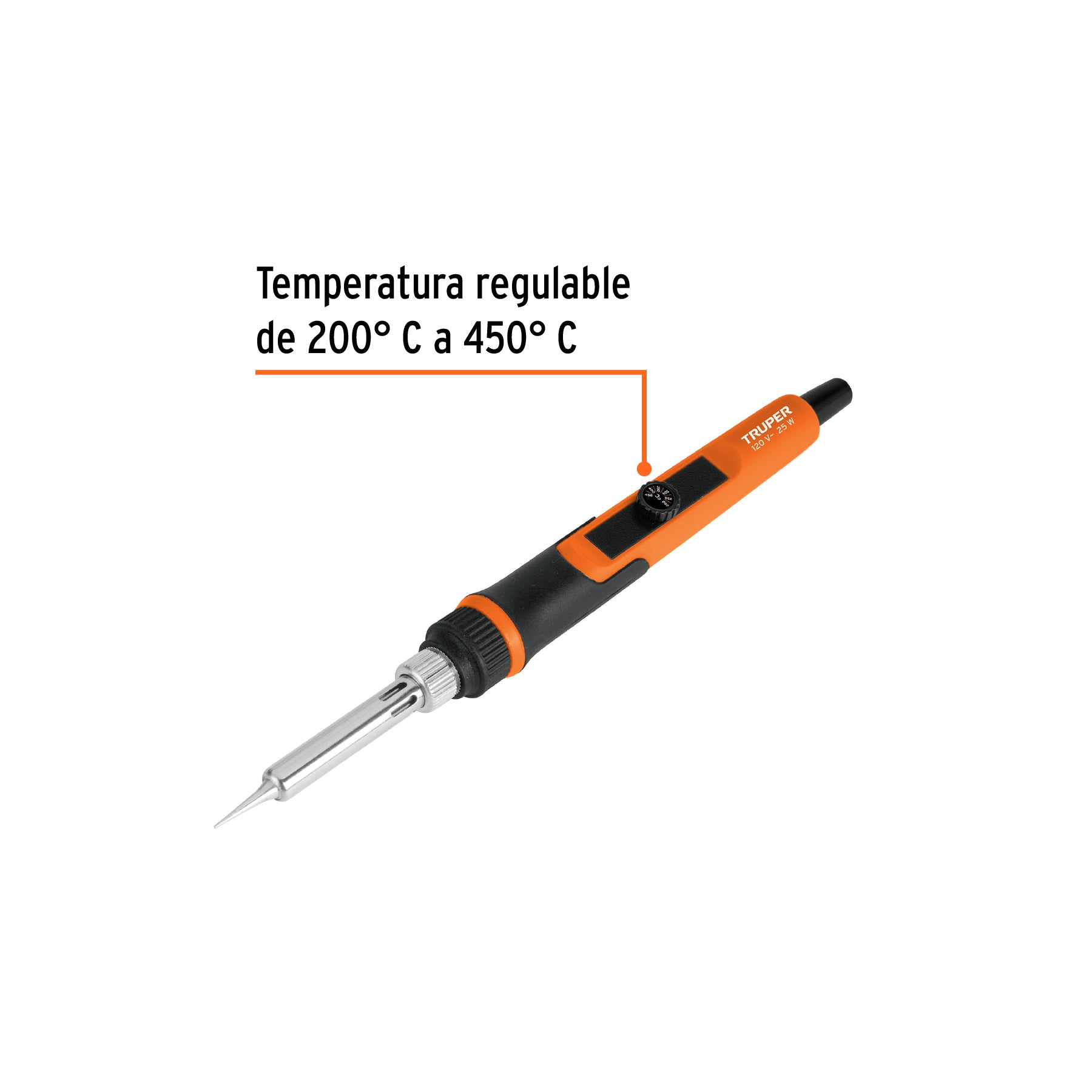 Cautín profesional electrónica de 25W, temperatura regulable, 102509