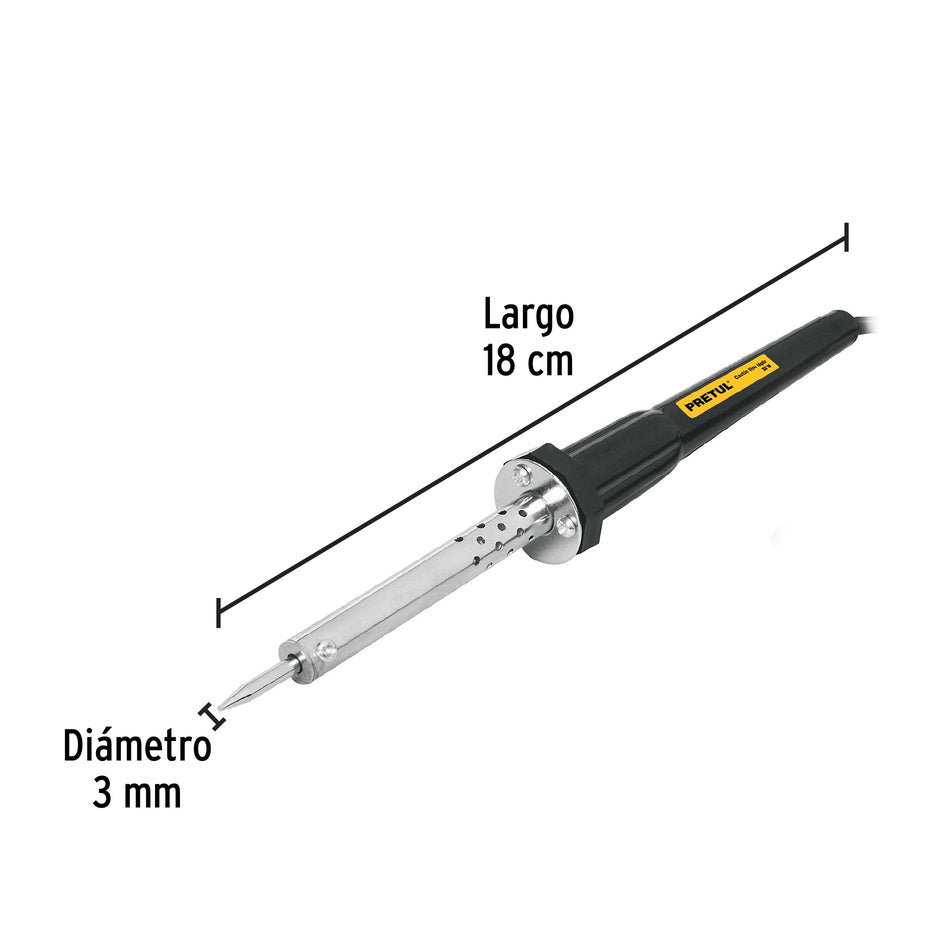 Cautín 30 W tipo lápiz para trabajo ligero, Pretul Caja con 4, 22806