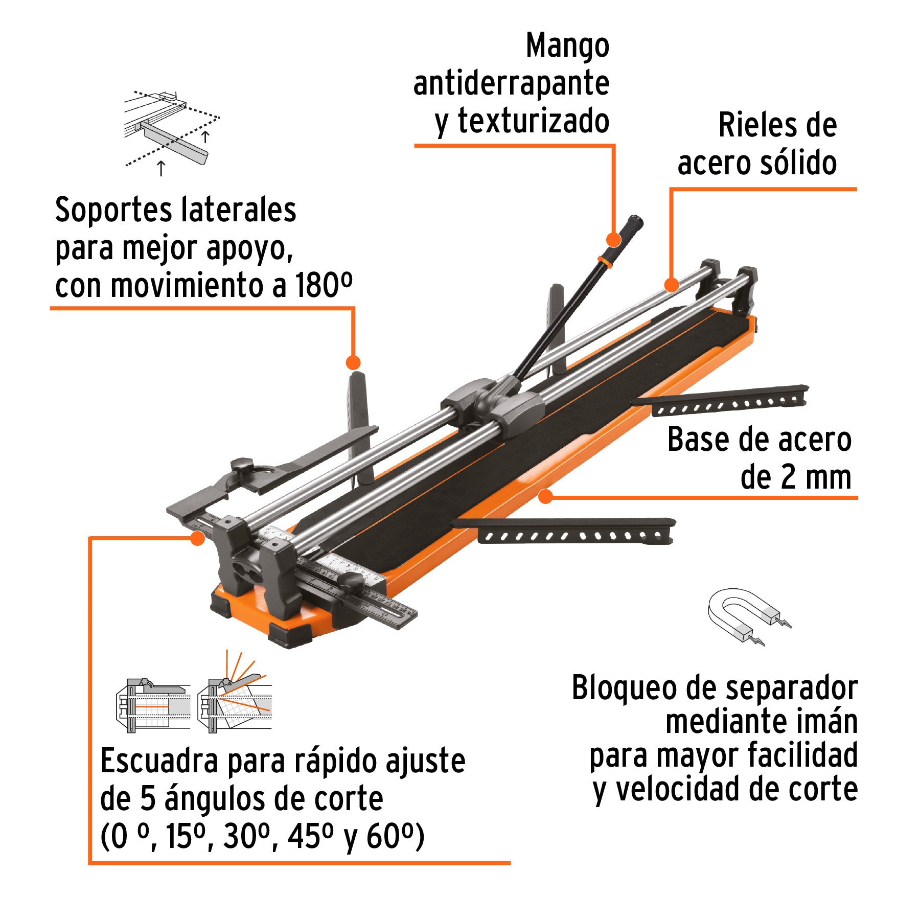 Cortador azulejo 40' (100cm) gran formato c/maletín, EXPERT, 101242