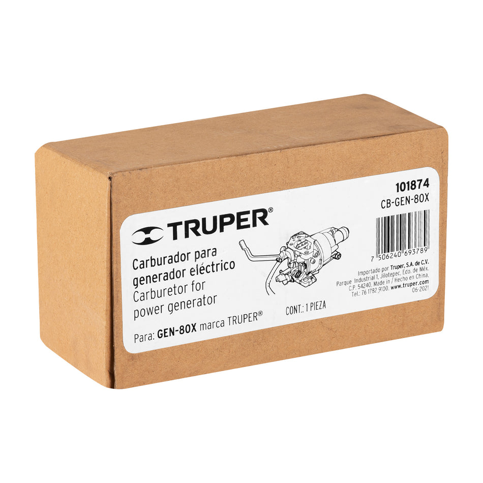Carburador para generador a gasolina GEN-80X, TRUPER, 101874