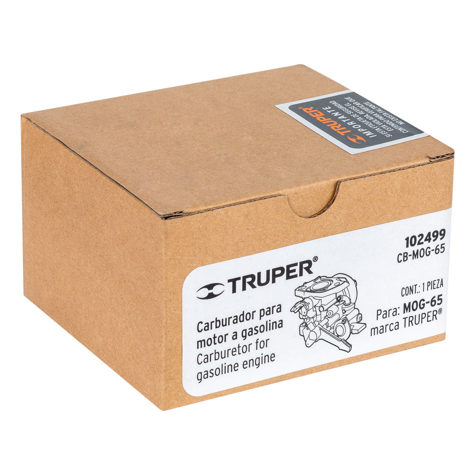 Carburador para motor a gasolina MOG-65, TRUPER, 102499