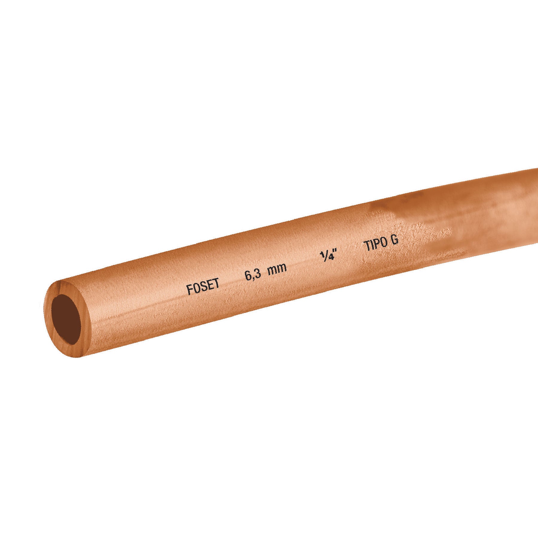 Rollo de 15 m de tubo flexible de cobre de 1/4', Foset, 48155