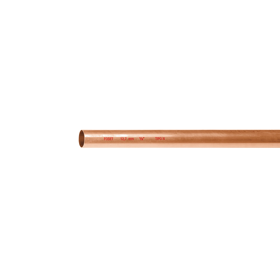 Tubo de 1/2' de cobre tipo 'N' , de 3 m, Foset Caja con 15, 48151