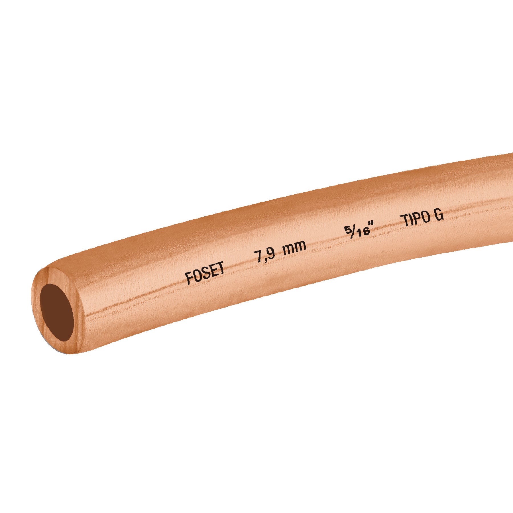 Rollo de 15 m de tubo flexible de cobre de 5/16', Foset, 48156