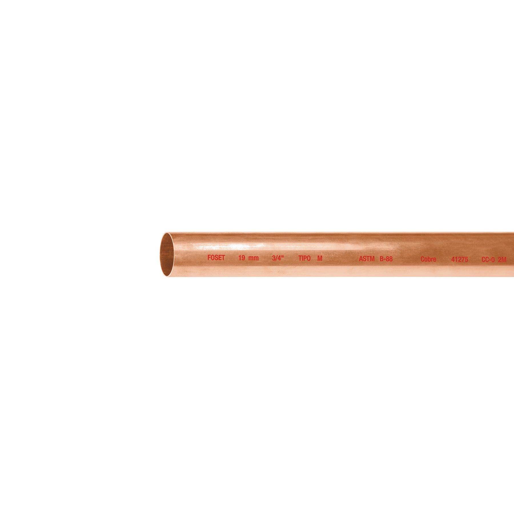 Tubo de 3/4' de cobre tipo 'M' , de 3 m, Foset, 41275