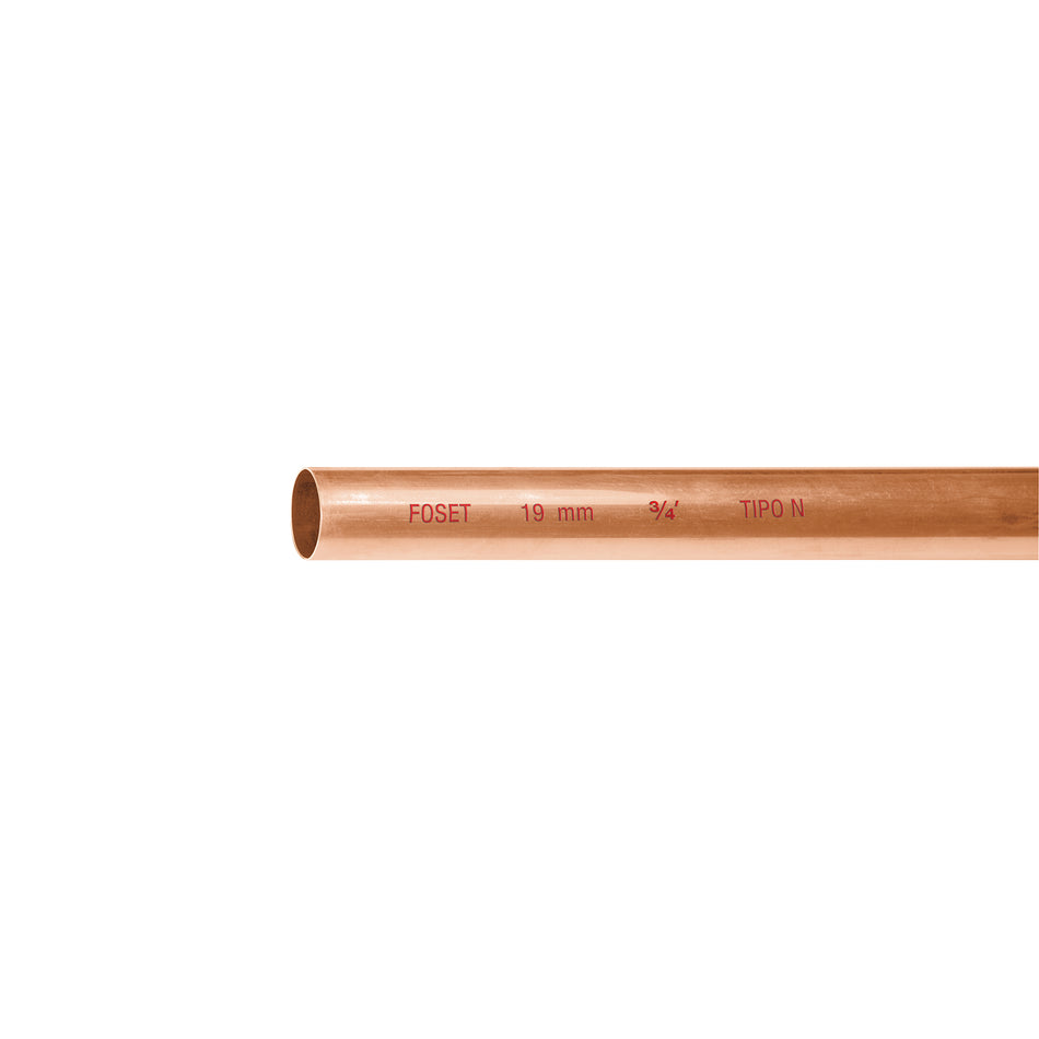 Tubo de 3/4' de cobre tipo 'N' , de 3 m, Foset Caja con 10, 48152