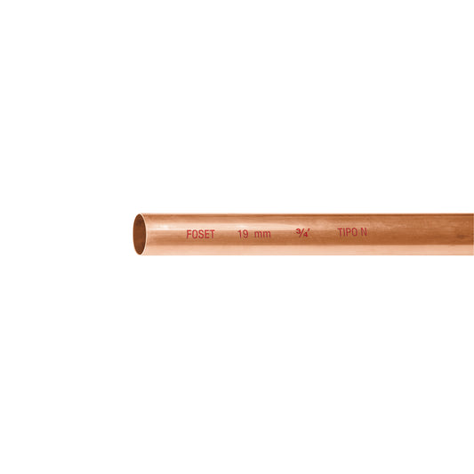 Tubo de 3/4' de cobre tipo 'N' , de 3 m, Foset Caja con 10, 48152