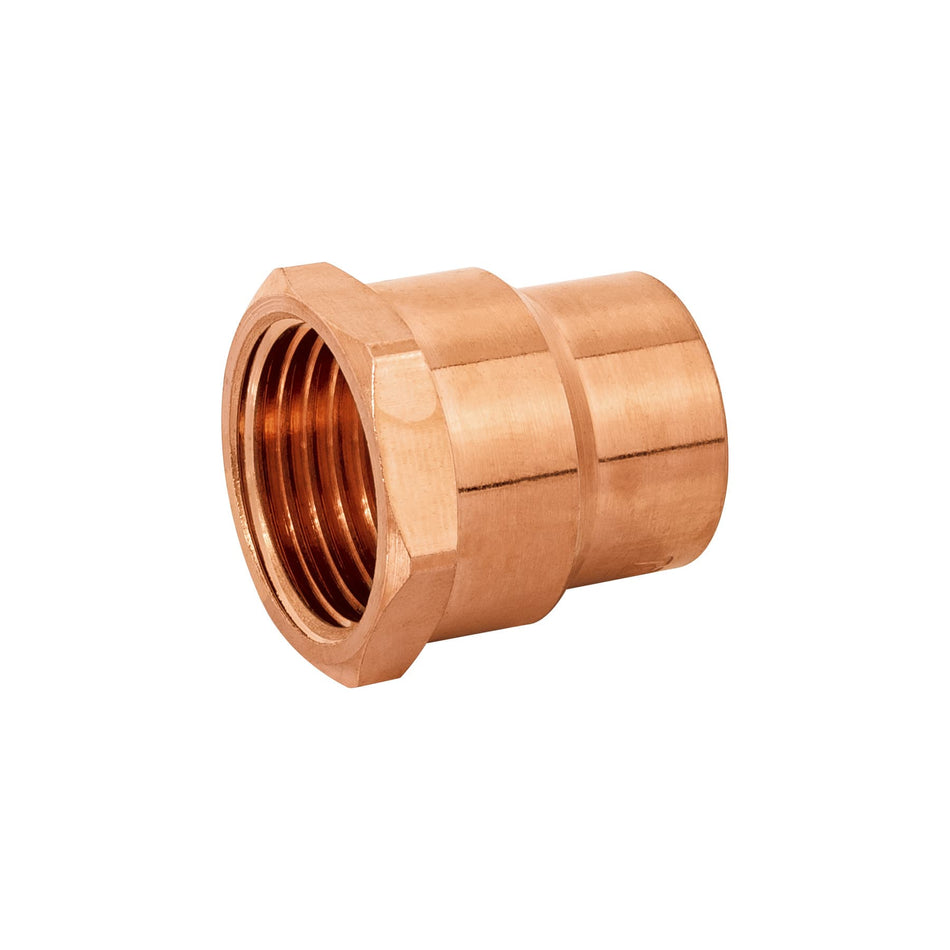 Conector de cobre, rosca interior 1/2', Foset Caja con 20, 49656
