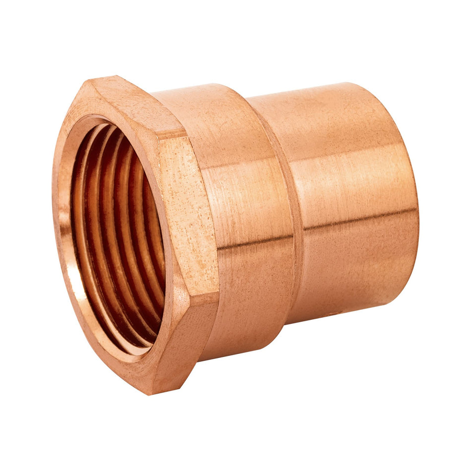 Conector de cobre, rosca interior 1', Foset Caja con 10, 49658