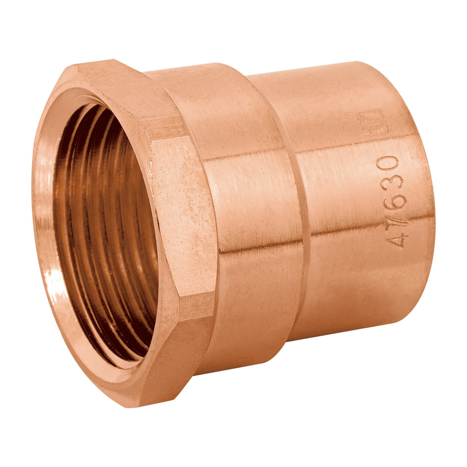 Conector de cobre de rosca interior 1', Foset Basic Caja con 10, 47630