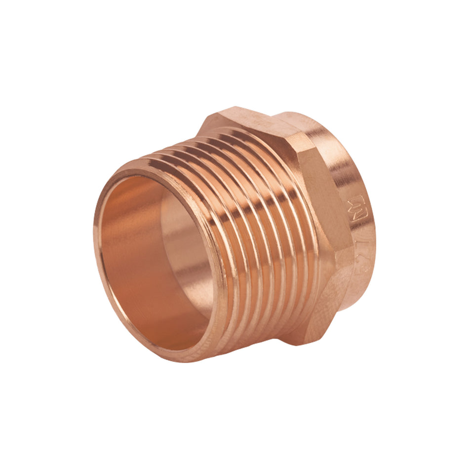 Conector de cobre de rosca exterior 1', Foset Basic Caja con 10, 47627