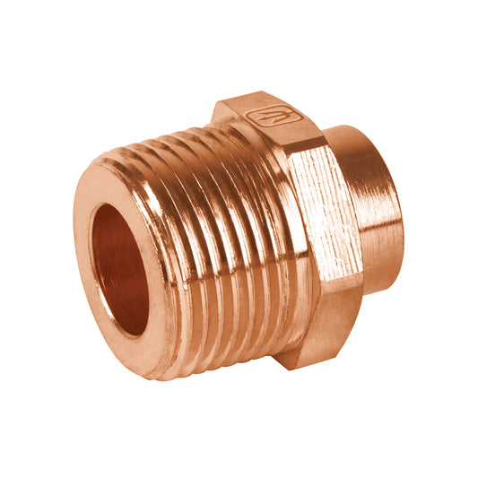 Conector reducido macho 1/2 x 3/4', Foset Caja con 2, 48878