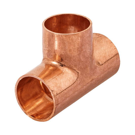 Tee sencilla de cobre 1', Foset Caja con 10, 49737