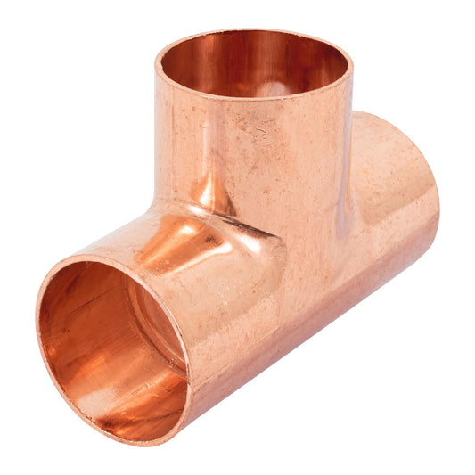 Tee sencilla de cobre 1-1/2', Foset Caja con 2, 48864