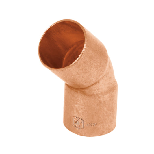 Codo 45° de cobre de 3/4', Foset Caja con 10, 49729