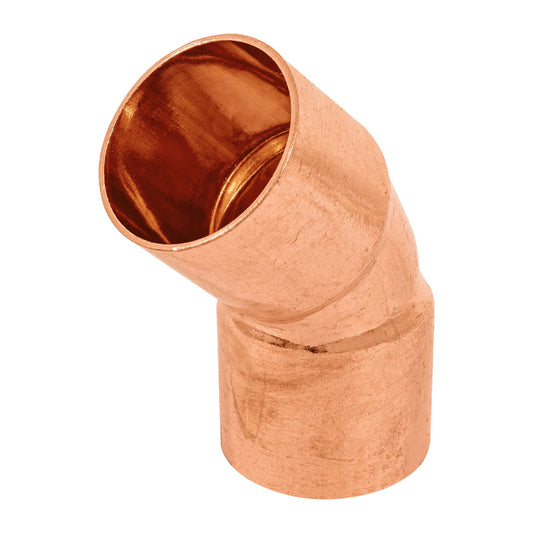 Codo de cobre 45° de 1', Foset Basic Caja con 10, 47636