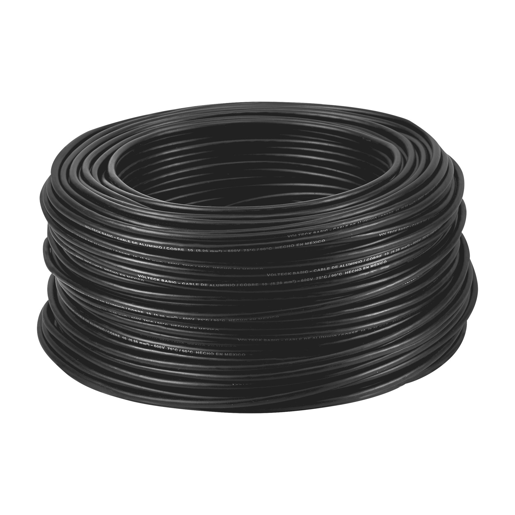 Rollo de 100 metros de cable THW CCA 10 AWG negro, Basic, 40209