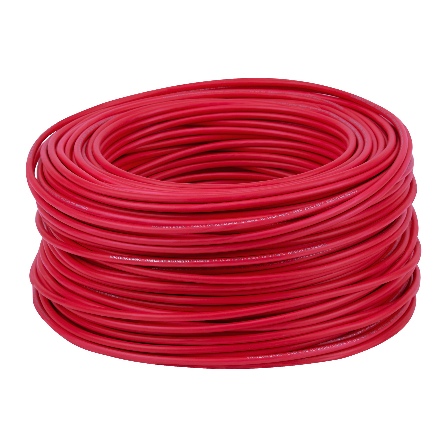 Rollo de 100 metros de cable THW CCA 10 AWG rojo, Basic, 40210