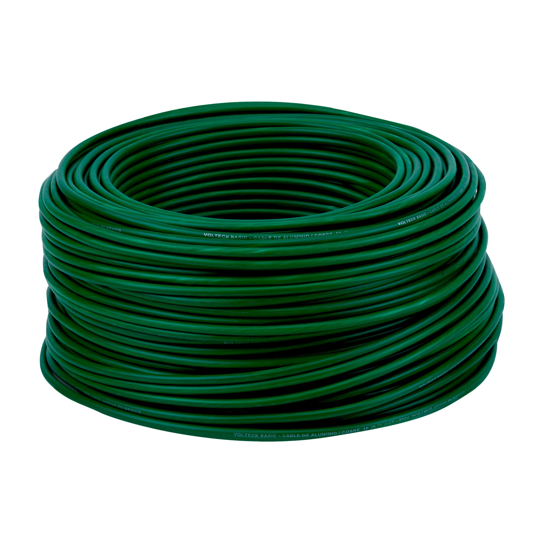 Rollo de 100 metros de cable THW CCA 10 AWG verde, Basic, 40211