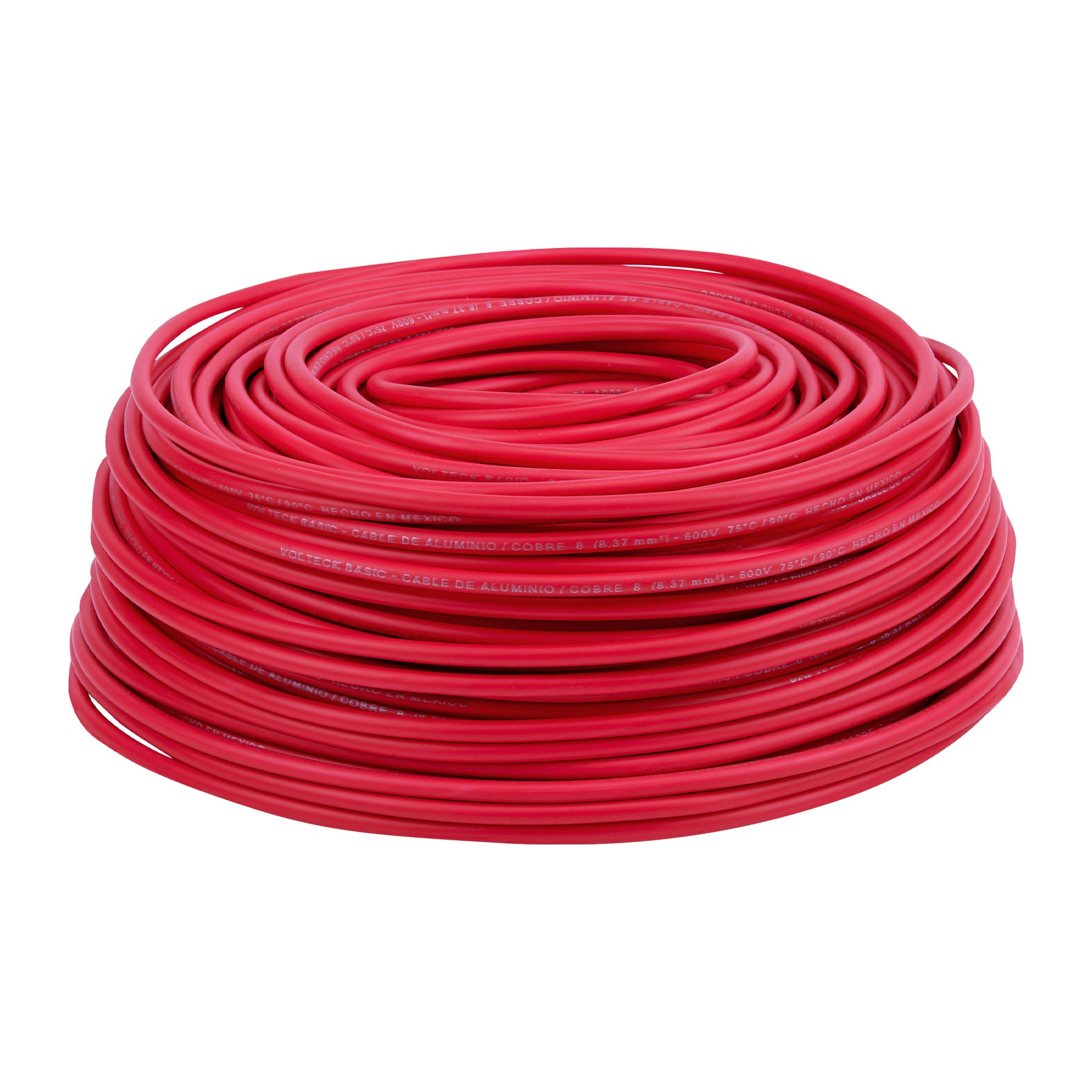 Rollo de 100 metros de cable THW CCA 12 AWG rojo, Basic, 40214