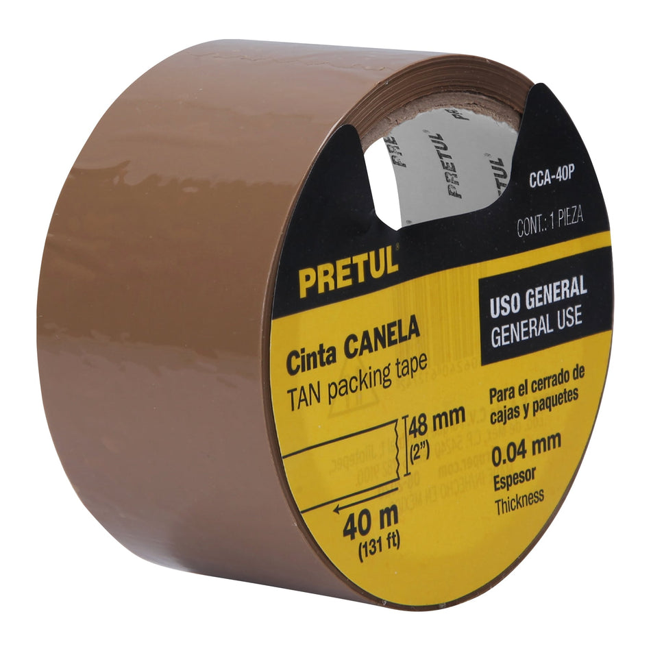 Cinta de empaque 48 mm x 40 m canela, Pretul Caja con 12, 20524