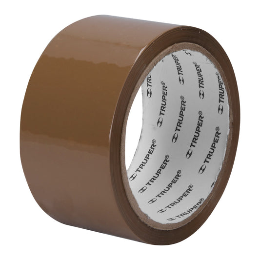 Cinta de empaque 48 mm x 40 m canela, Truper Caja con 12, 12550