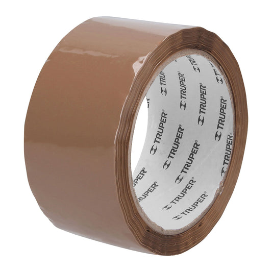 Cinta de empaque 48 mm x 50 m canela, Truper Caja con 12, 12554