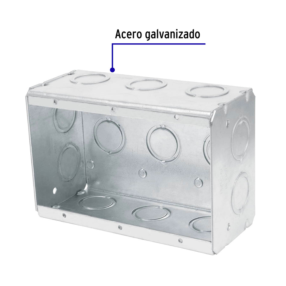 Caja triple 4' x 6' reforzada, Volteck Caja con 4, 47312