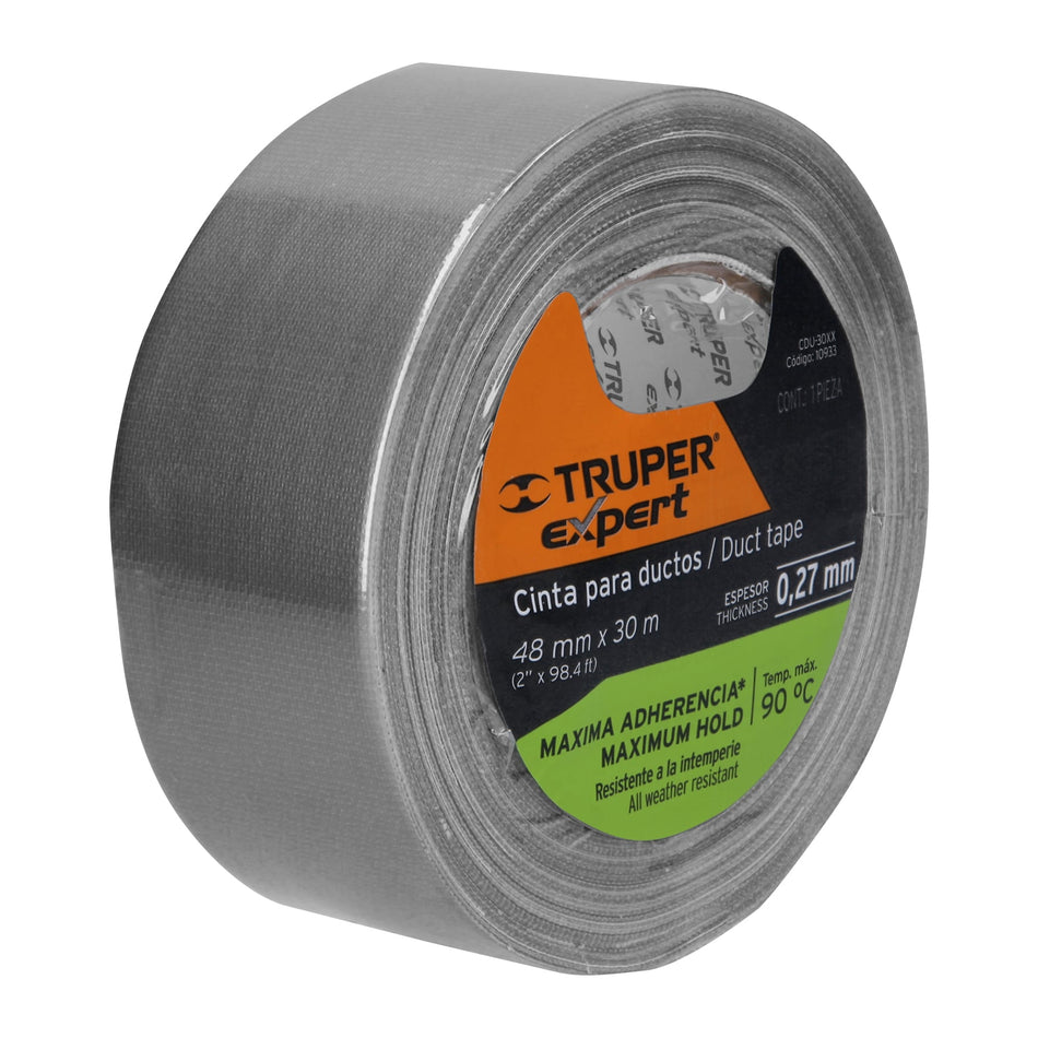 Cinta para ducto 30m x 48mm, espesor 0.27mm, Expert Caja con 4, 10933