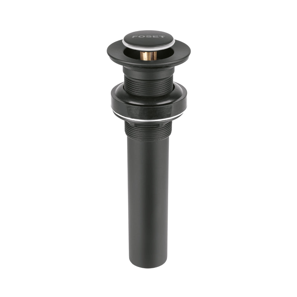 Contra p/lavabo, 1-1/4', sin rebosadero, push, latón, negro Caja con 2, 47982