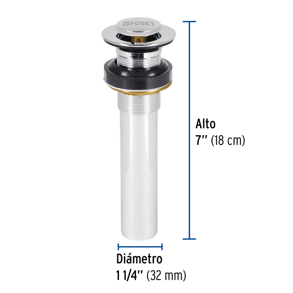 Contra p/lavabo sin rebosadero, sistema push, cromo, 1-1/4' Caja con 2, 47037