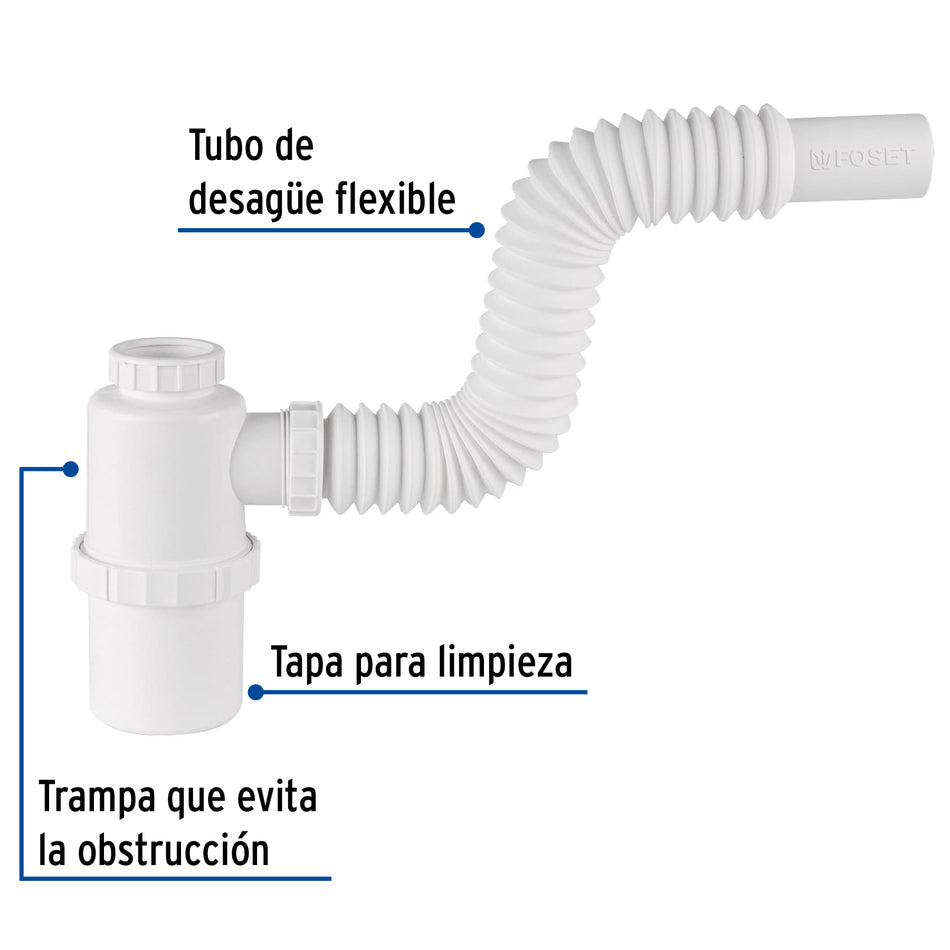 Céspol de bote 1-1/2', s/contra, polipropileno, p/fregadero Caja con 4, 49334
