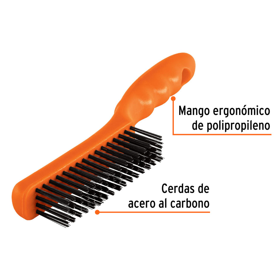 Cepillo de alambre 64 pinceles de acero al carbono, Truper Caja con 12, 11559
