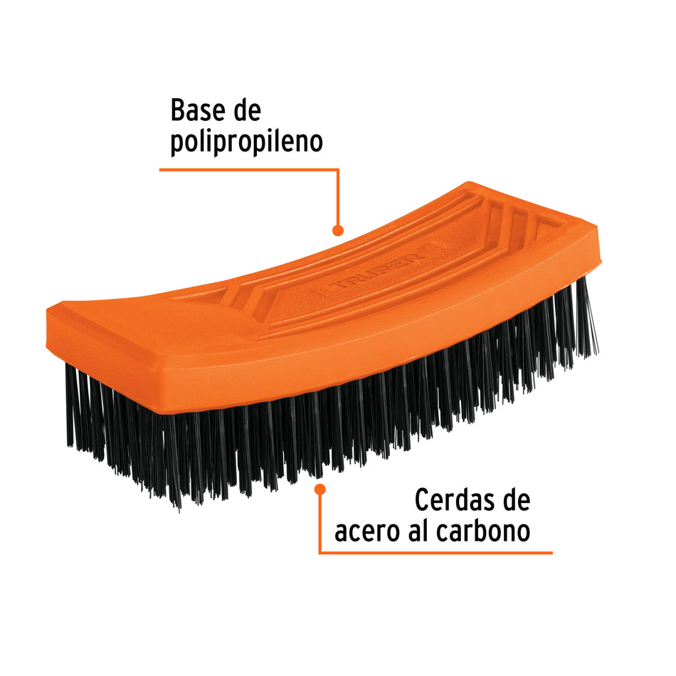 Cepillo rectangular de alambre 180 pinceles,sin mango,Truper Caja con 6, 11562