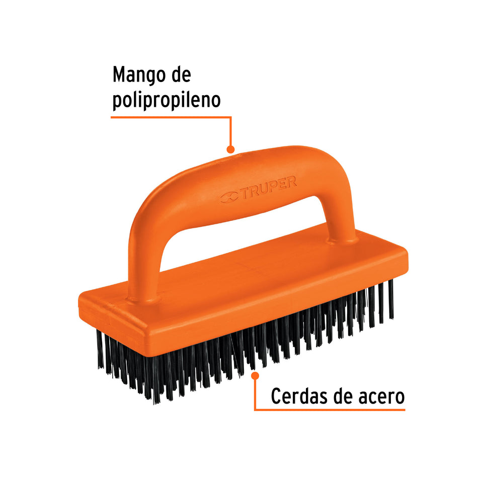 Cepillo rectangular de alambre 172 pinceles,con mango,Truper Caja con 6, 12655