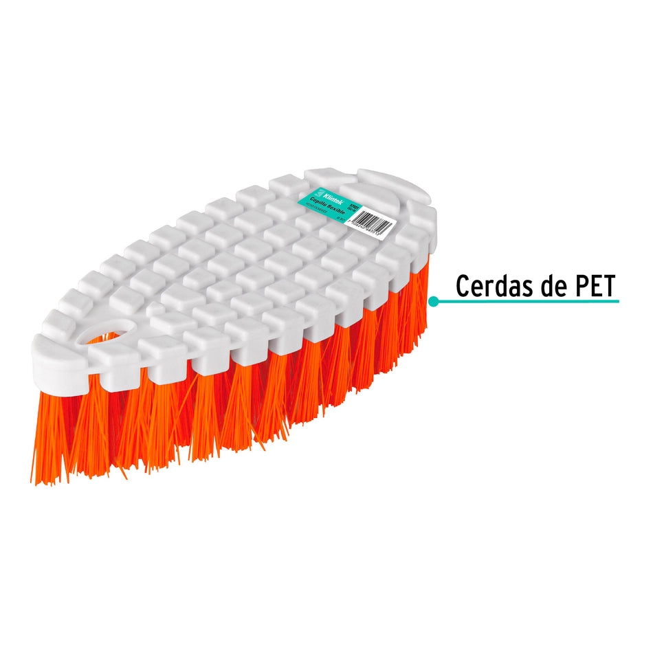 Cepillo flexible de plástico, Klintek Caja con 12, 57031