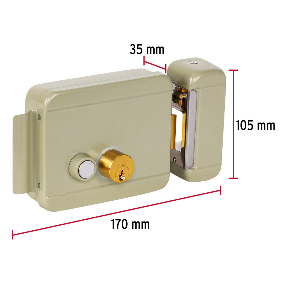 Cerradura electromecánica con botón, derecha, Hermex, 47979